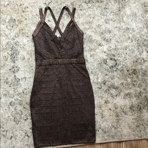 Guess Gold Bodycon Dress